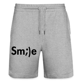 SMILE - Short de jogging bio TRAINER Stanley/Stella unisexe - gris chiné - Devant - Nik (191cm) & Marisol (170cm)