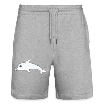 Delfin Delphine - Stanley/Stella Unisex Bio Joggingshorts Trainer  - Grau meliert - Vorne - Nik (191cm) & Marisol (170cm)