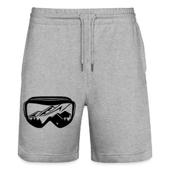 Snowboard Goggles - Stanley/Stella Trainer Unisex Organic Jogging Shorts - heather grey - Front - Nik (191cm) & Marisol (170cm)