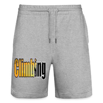 ESKALATION - Stanley/Stella Unisex Bio Joggingshorts Trainer  - Grau meliert - Vorne - Nik (191cm) & Marisol (170cm)