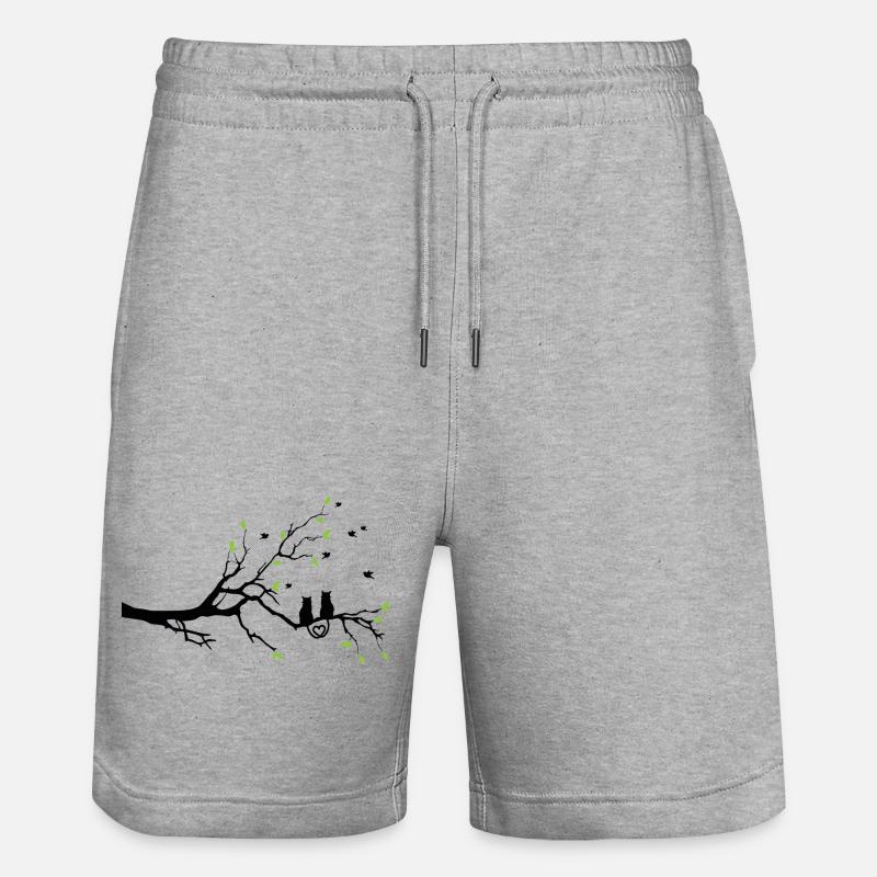 Rameau nocturne à feuilles vertes - Short de jogging bio TRAINER Stanley/Stella unisexe - gris chiné