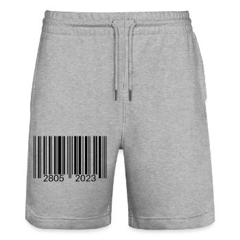 Code-barres - Short de jogging bio TRAINER Stanley/Stella unisexe - gris chiné - Devant - Nik (191cm) & Marisol (170cm)