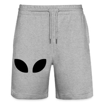 Des yeux extraterrestres, ils sont là - Short de jogging bio TRAINER Stanley/Stella unisexe - gris chiné - Devant - Nik (191cm) & Marisol (170cm)