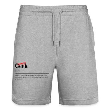 Cadeaux Geek - définition humour geek - Short de jogging bio TRAINER Stanley/Stella unisexe - gris chiné - Devant - Nik (191cm) & Marisol (170cm)