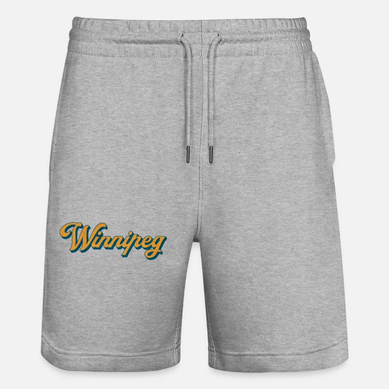 Winnipeg Retro Script - Stanley/Stella Trainer Unisex Organic Jogging Shorts - heather grey
