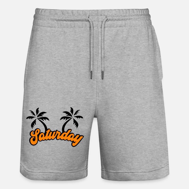 Saturday Das Wochenende Design - Stanley/Stella Unisex Bio Joggingshorts Trainer  - Grau meliert