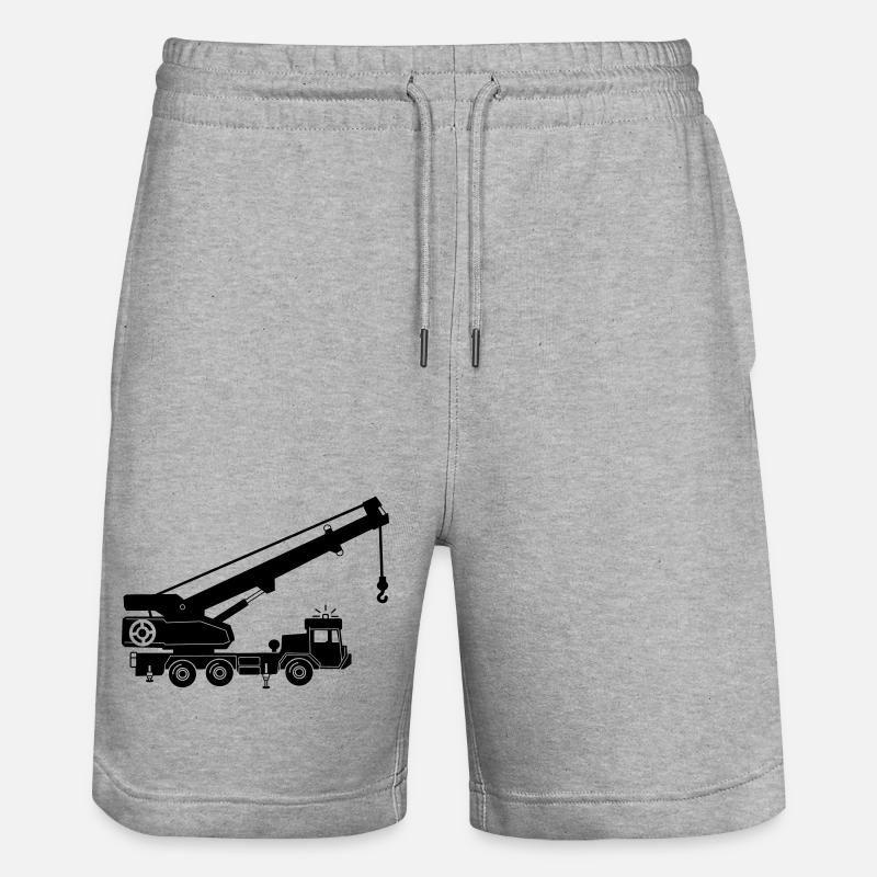 Kranwagen oder Abschleppwagen - Stanley/Stella Unisex Bio Joggingshorts Trainer  - Grau meliert
