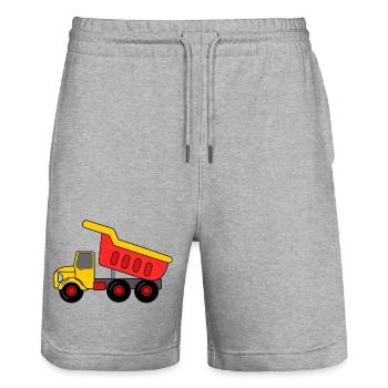 Keepauto sand, red yellow - Stanley/Stella Trainer Unisex Organic Jogging Shorts - heather grey - Front - Nik (191cm) & Marisol (170cm)