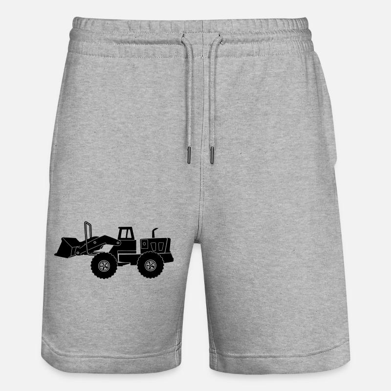 Transparenter Bulldozer - Stanley/Stella Unisex Bio Joggingshorts Trainer  - Grau meliert