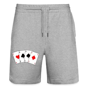 Quatre as - Short de jogging bio TRAINER Stanley/Stella unisexe - gris chiné - Devant - Nik (191cm) & Marisol (170cm)