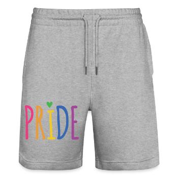 Mois de la fierté LGBTQ+ - Short de jogging bio TRAINER Stanley/Stella unisexe - gris chiné - Devant - Nik (191cm) & Marisol (170cm)