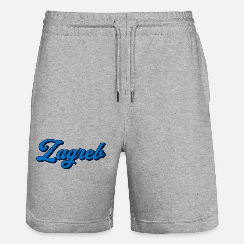 Zagreb Script Logo Style - Stanley/Stella Trainer Unisex Organic Jogging Shorts - heather grey