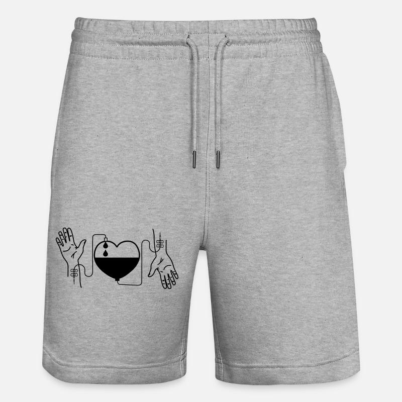 Blutspendende Herzhände - Stanley/Stella Unisex Bio Joggingshorts Trainer  - Grau meliert