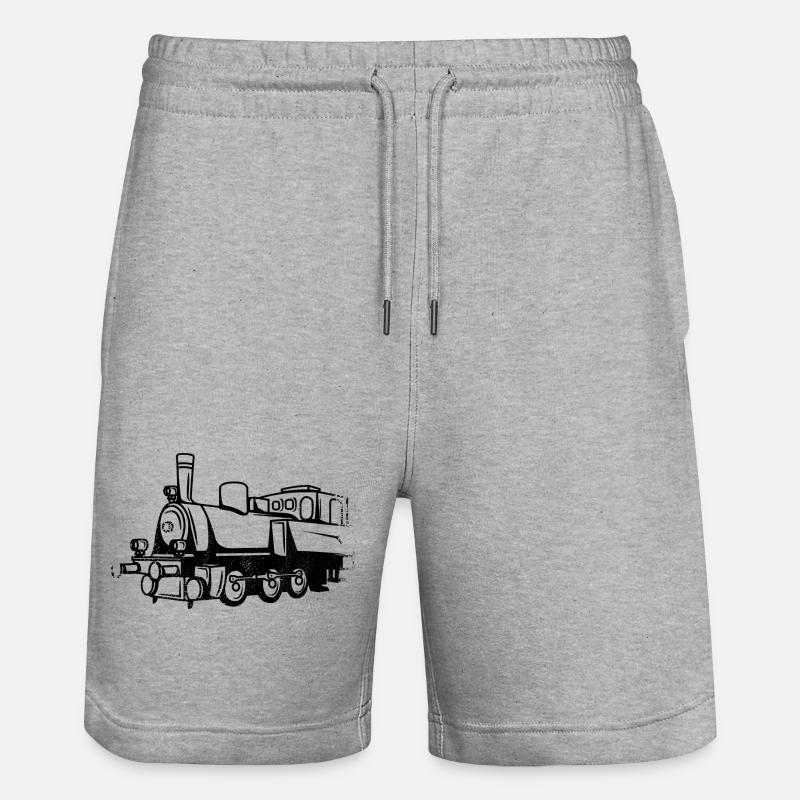 Dessin de train - Short de jogging bio TRAINER Stanley/Stella unisexe - gris chiné