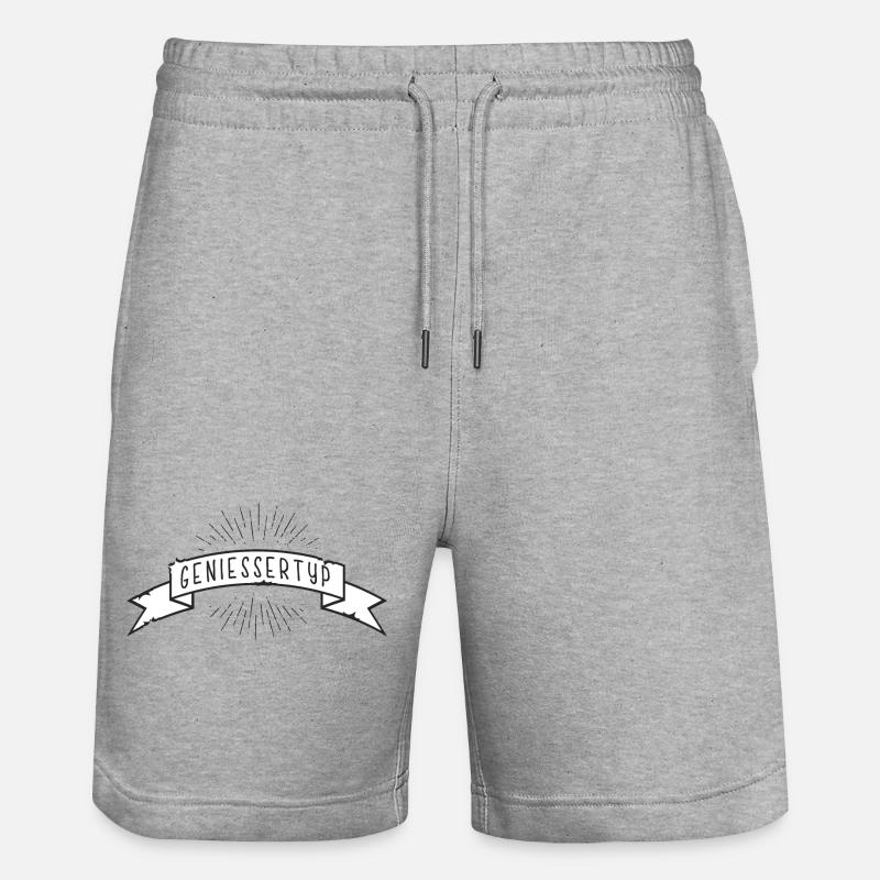 GENIESSERTYP Banderole - Stanley/Stella Unisex Bio Joggingshorts Trainer  - Grau meliert