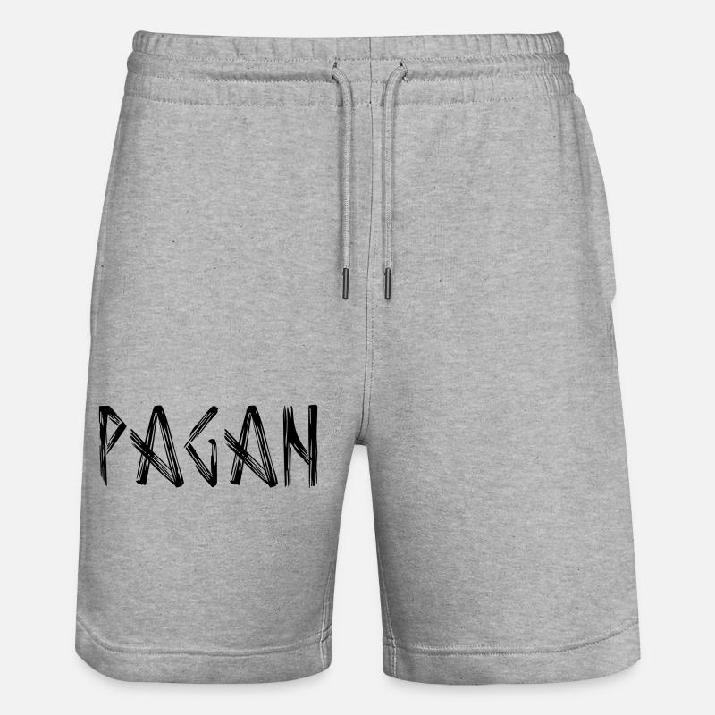 Logo de lettrage païen - Short de jogging bio TRAINER Stanley/Stella unisexe - gris chiné