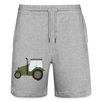 Tractor Oldtimer Impressionism - Stanley/Stella Trainer Unisex Organic Jogging Shorts - heather grey - Front - Nik (191cm) & Marisol (170cm)