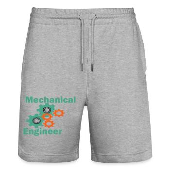 Mechanical Engineering Funny Engineer - Stanley/Stella Trainer Unisex Organic Jogging Shorts - heather grey - Front - Nik (191cm) & Marisol (170cm)