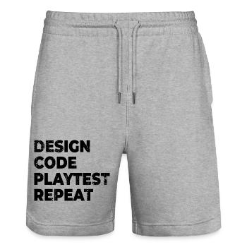 Design Code Playtest Review - Stanley/Stella Trainer Unisex Organic Jogging Shorts - heather grey - Front - Nik (191cm) & Marisol (170cm)