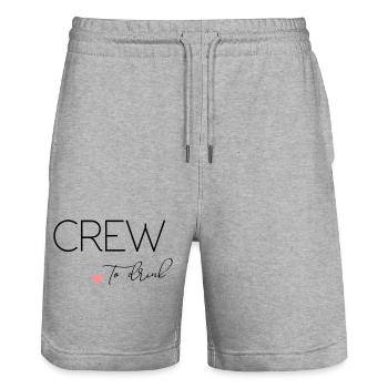 Bride to - Crew to drink! personalisierbar - Stanley/Stella Unisex Bio Joggingshorts Trainer  - Grau meliert - Vorne - Nik (191cm) & Marisol (170cm)