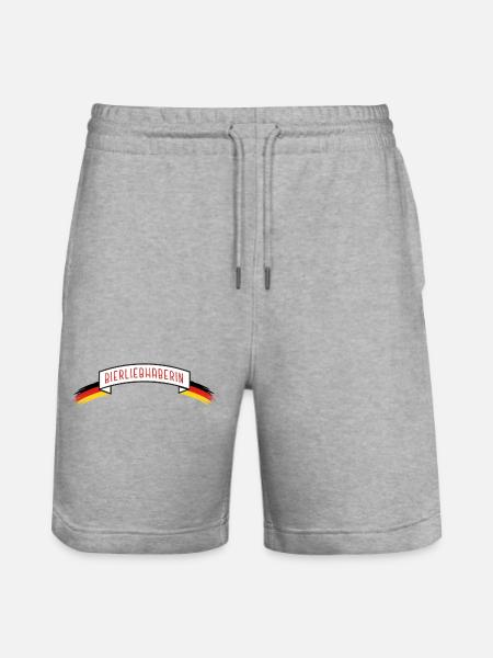 Beer lover with DE flag - Stanley/Stella Trainer Unisex Organic Jogging Shorts - heather grey