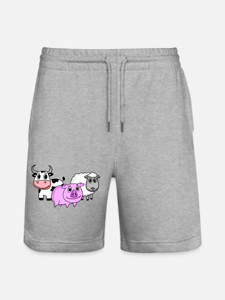 Cute animals - Stanley/Stella Trainer Unisex Organic Jogging Shorts - heather grey