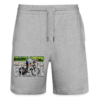 CYCLIST - Stanley/Stella Trainer Unisex Organic Jogging Shorts - heather grey - Front - Nik (191cm) & Marisol (170cm)
