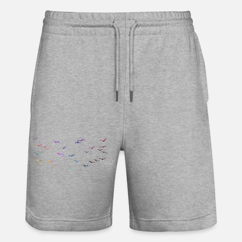 Bunte Vögel - Stanley/Stella Unisex Bio Joggingshorts Trainer - Grau meliert