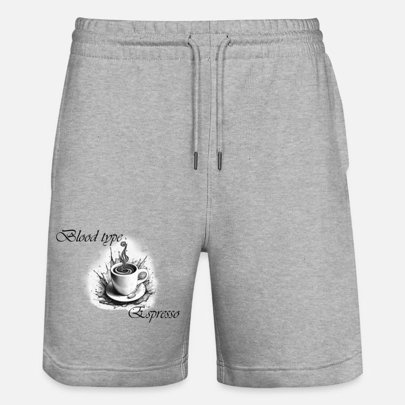 blood type espresso 2 - Stanley/Stella Unisex Bio Joggingshorts Trainer  - Grau meliert