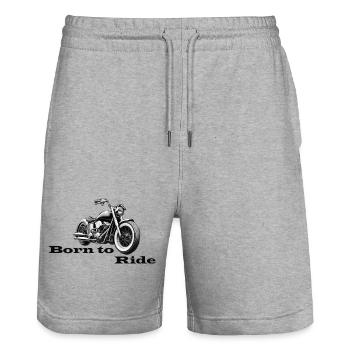 Born to Ride - Stanley/Stella Unisex Bio Joggingshorts Trainer  - Grau meliert - Vorne - Nik (191cm) & Marisol (170cm)