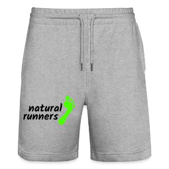 barfuß natural runners 2023 landscape 2-zeilig - Stanley/Stella Unisex Bio Joggingshorts Trainer  - Grau meliert - Vorne - Nik (191cm) & Marisol (170cm)