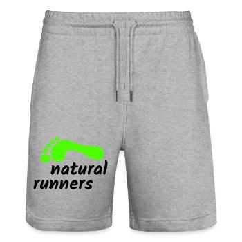barfuß natural runners 2023 2-zeilig 1 - Stanley/Stella Unisex Bio Joggingshorts Trainer  - Grau meliert - Vorne - Nik (191cm) & Marisol (170cm)