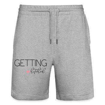 Getting Hitched! Personalisierbar - Stanley/Stella Unisex Bio Joggingshorts Trainer  - Grau meliert - Vorne - Nik (191cm) & Marisol (170cm)