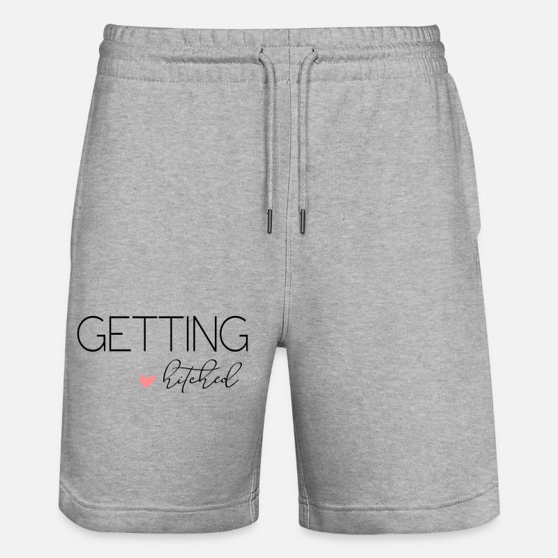 Getting Hitched! Personalisierbar - Stanley/Stella Unisex Bio Joggingshorts Trainer  - Grau meliert