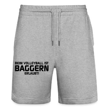 Volleyball - Stanley/Stella Unisex Bio Joggingshorts Trainer  - Grau meliert - Vorne - Nik (191cm) & Marisol (170cm)