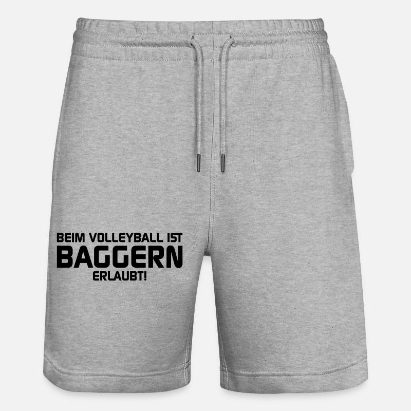 Volleyball - Stanley/Stella Unisex Bio Joggingshorts Trainer  - Grau meliert