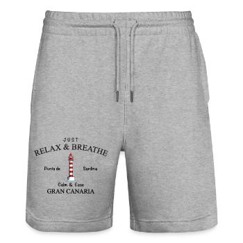 Gran Canaria, Phare de Punta de Sardina, Détendez-vous - Short de jogging bio TRAINER Stanley/Stella unisexe - gris chiné - Devant - Nik (191cm) & Marisol (170cm)