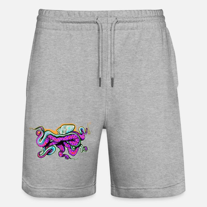 Pieuvre - Short de jogging bio TRAINER Stanley/Stella unisexe - gris chiné