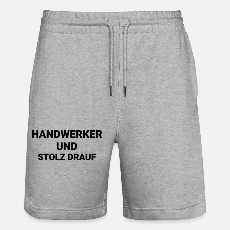 Handwerker Handyman Handwerk Werkzeug Baustelle - Stanley/Stella Unisex Bio Joggingshorts Trainer  - Grau meliert