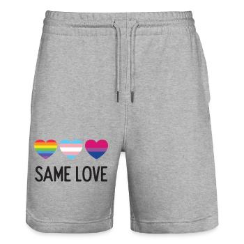 Pride Month LGBTQ - Gleiche Liebe - Stanley/Stella Unisex Bio Joggingshorts Trainer  - Grau meliert - Vorne - Nik (191cm) & Marisol (170cm)