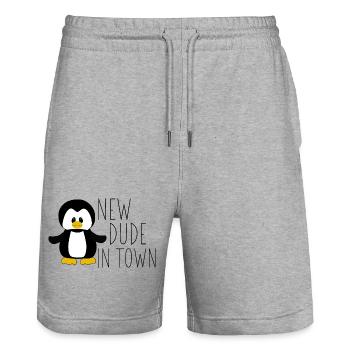 New Dude in Town - Stanley/Stella Unisex Bio Joggingshorts Trainer  - Grau meliert - Vorne - Nik (191cm) & Marisol (170cm)