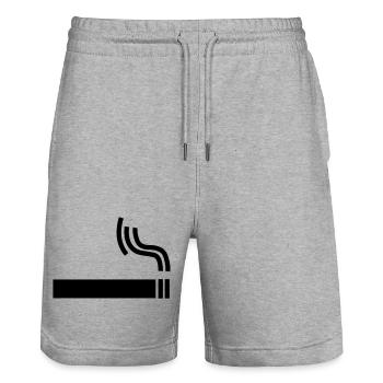 Cigarette Cigarette smoking break - Stanley/Stella Trainer Unisex Organic Jogging Shorts - heather grey - Front - Nik (191cm) & Marisol (170cm)