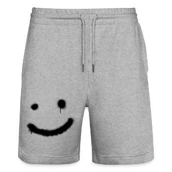 The smile - Stanley/Stella Trainer Unisex Organic Jogging Shorts - heather grey - Front - Nik (191cm) & Marisol (170cm)