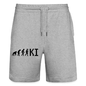 Evolution Computer Geschenk KI - Stanley/Stella Unisex Bio Joggingshorts Trainer  - Grau meliert - Vorne - Nik (191cm) & Marisol (170cm)