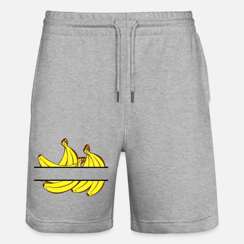 Bannière banane avec bananes jaunes - Short de jogging bio TRAINER Stanley/Stella unisexe - gris chiné