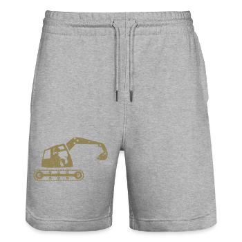 Excavators, excavator operators, construction equipment operators – - Stanley/Stella Trainer Unisex Organic Jogging Shorts - heather grey - Front - Nik (191cm) & Marisol (170cm)