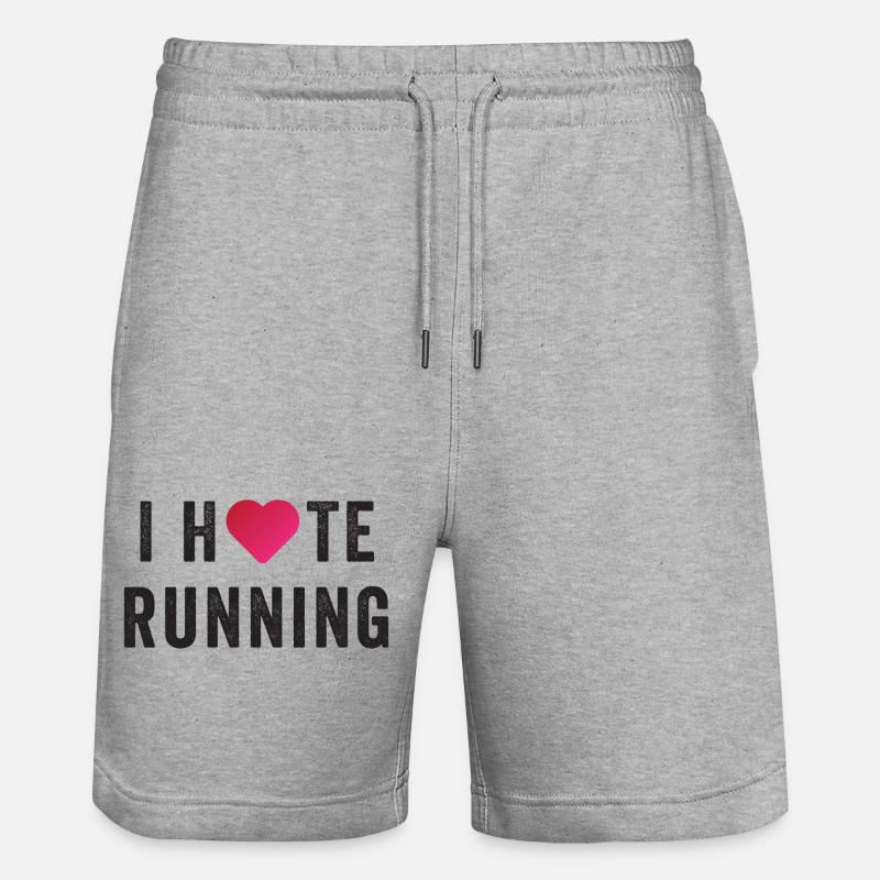 J’aime/déteste courir - Short de jogging bio TRAINER Stanley/Stella unisexe - gris chiné
