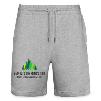 Et je vais dans la forêt - Short de jogging bio TRAINER Stanley/Stella unisexe - gris chiné - Devant - Nik (191cm) & Marisol (170cm)