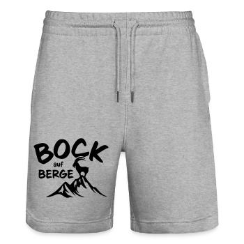 Bock auf Berge - Stanley/Stella Unisex Bio Joggingshorts Trainer  - Grau meliert - Vorne - Nik (191cm) & Marisol (170cm)