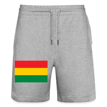 Flag of the Reggae - Rastafari Rasta Roots - Stanley/Stella Unisex Bio Joggingshorts Trainer  - Grau meliert - Vorne - Nik (191cm) & Marisol (170cm)